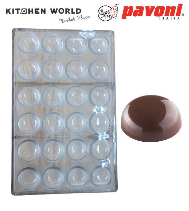 พิมพ์อบขนมโพลีคาร์บอเนตครึ่งวงกลม PAVONI CT0759-5046 จำนวน 24 ช่อง